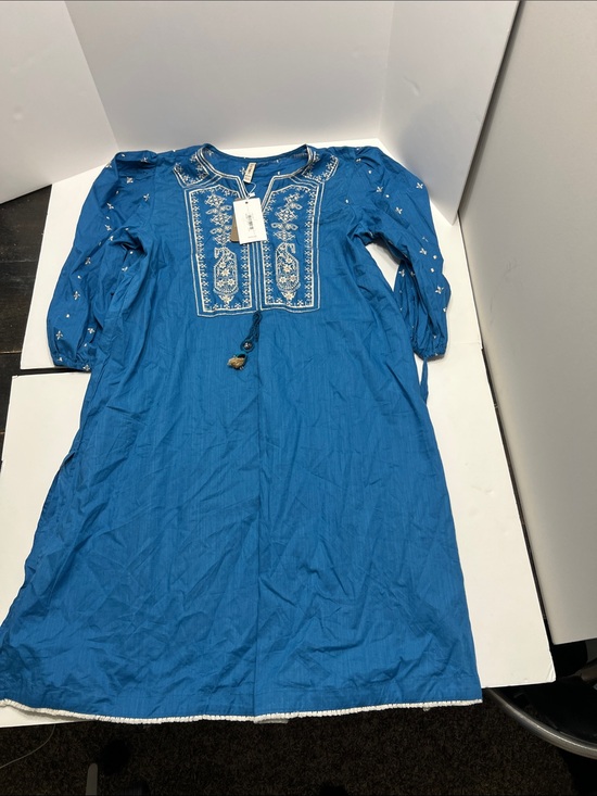 Ethnic Indian Wear Dresses & Skirts - Ethnic Indian Wear Blue Embroidered Kurta Dress